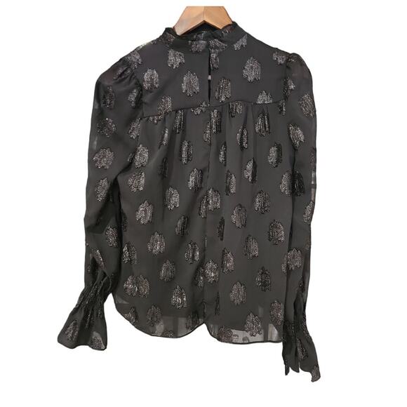 Do + Be Mock Neck Woven Blouse Black Size S - Picture 5 of 8